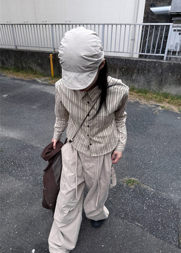 LINE STRIPE CROP SHIRT